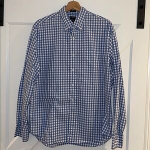 J. Crew Blue and White Plaid Men's Shirt
